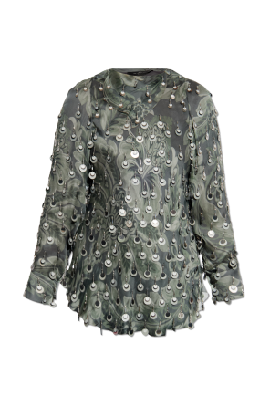 Silk top with shimmering embellishments