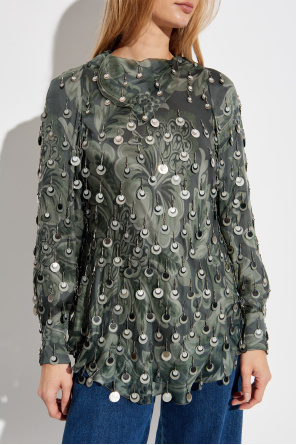 Etro Top de seda con aplicaciones brillantes