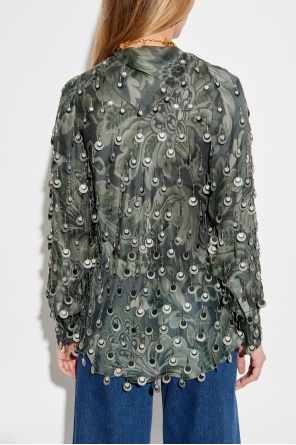 Etro Top de seda con aplicaciones brillantes