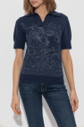 Etro NAVY BLUE Polo with decorative pattern