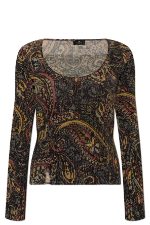 Top with metallic thread