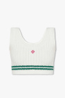 Casablanca WHITE Cropped top with logo