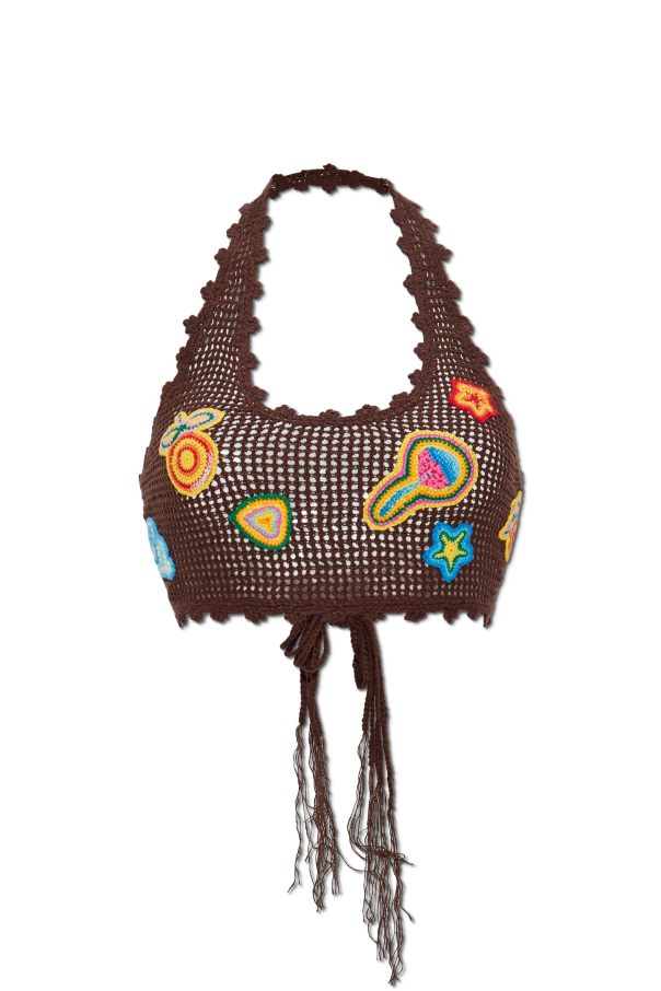 Short top with colorful embroidery od Casablanca