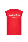 balmain logo detail washed denim shirt item