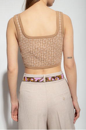 Balmain Crop top with monogram