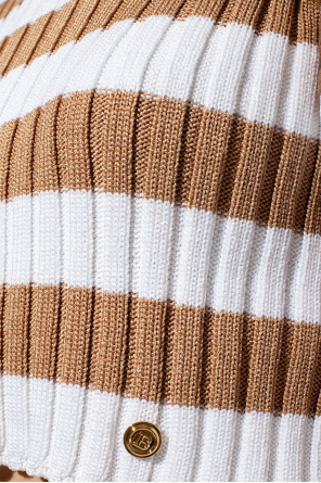 Balmain Cropped sweater with stripes