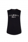 balmain crop metallic B logo-patch track pants
