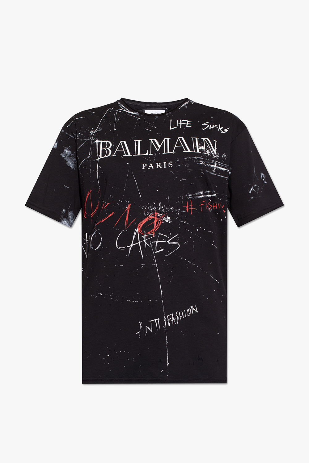 balmain Pleated Logo T-shirt