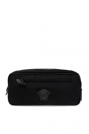 ruched leather clutch eagle-charm bag Marrone