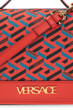 Versace Shoulder crocodile-effect bag with logo
