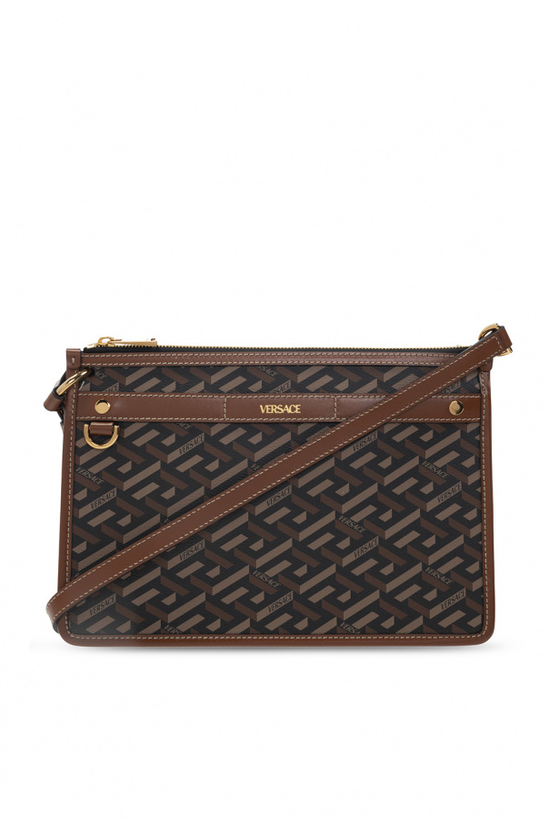 Versace ‘La Greca’ shoulder Brown bag