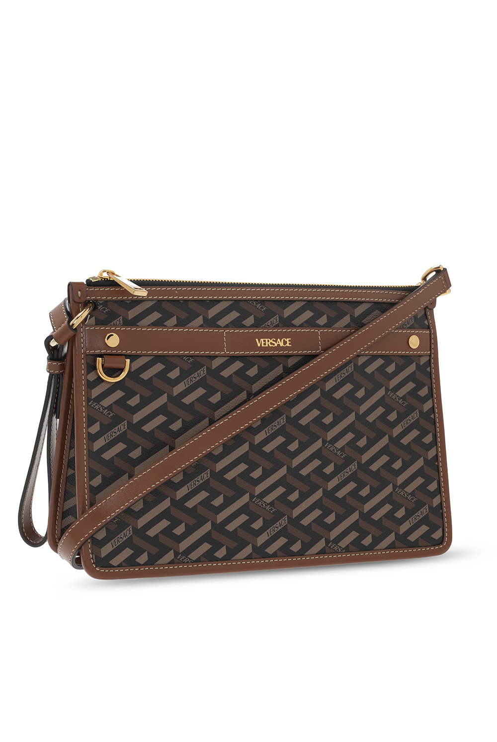 Versace ‘La Greca’ shoulder Brown bag