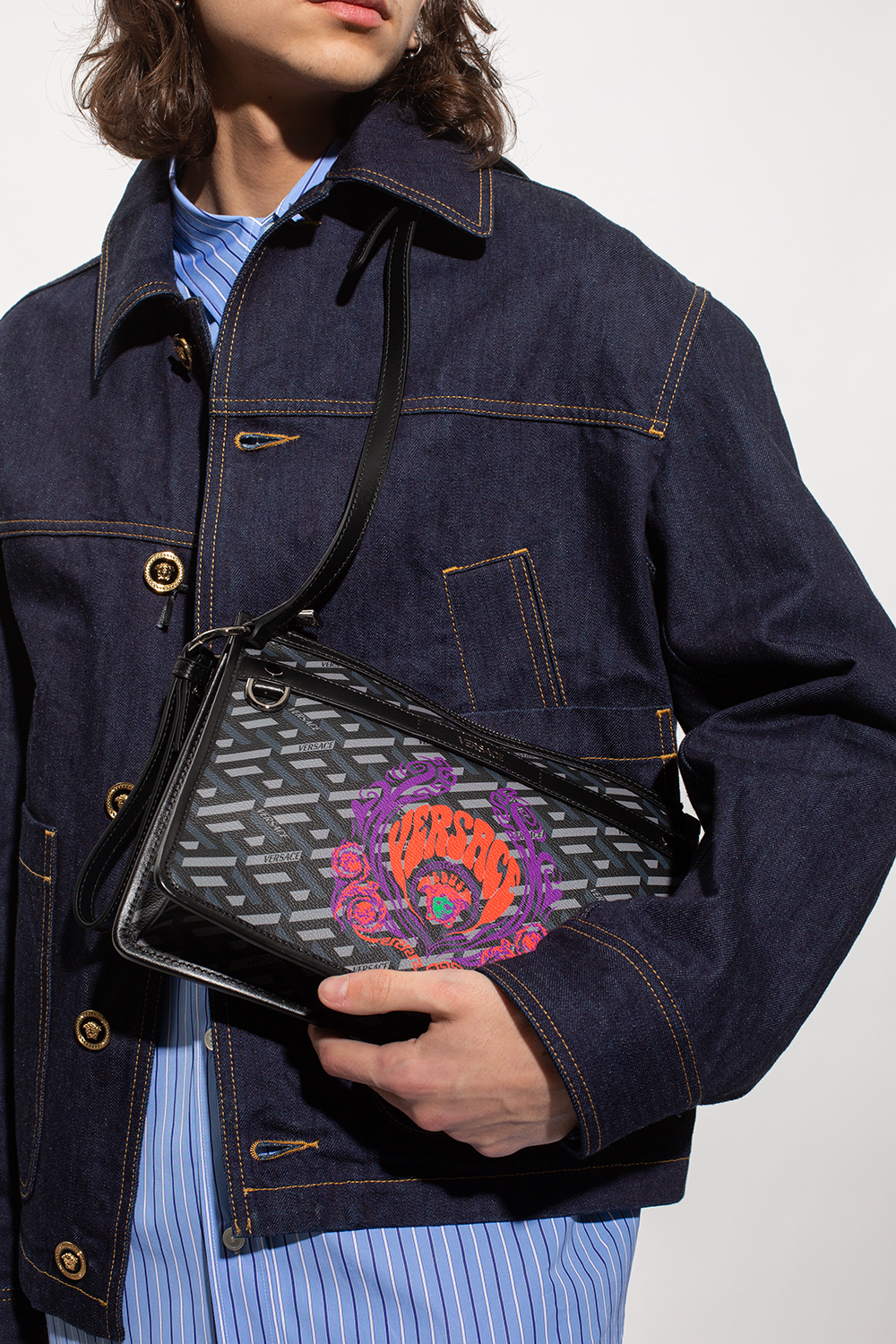 Versace Shoulder bag with Medusa Music print