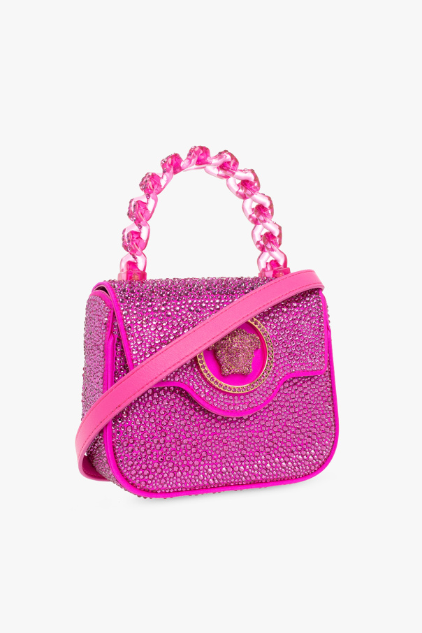 Versace La Medusa Mini Crystal Top Handle Bag