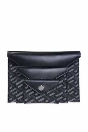Versace Comme Des Garçons Homme logo zipped messenger backpack bag Black