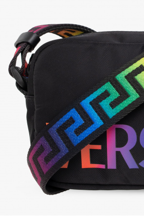 Versace Kids Shoulder bag leather-blend with logo