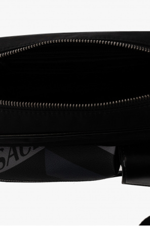 Versace logo print drawstring bucket bag