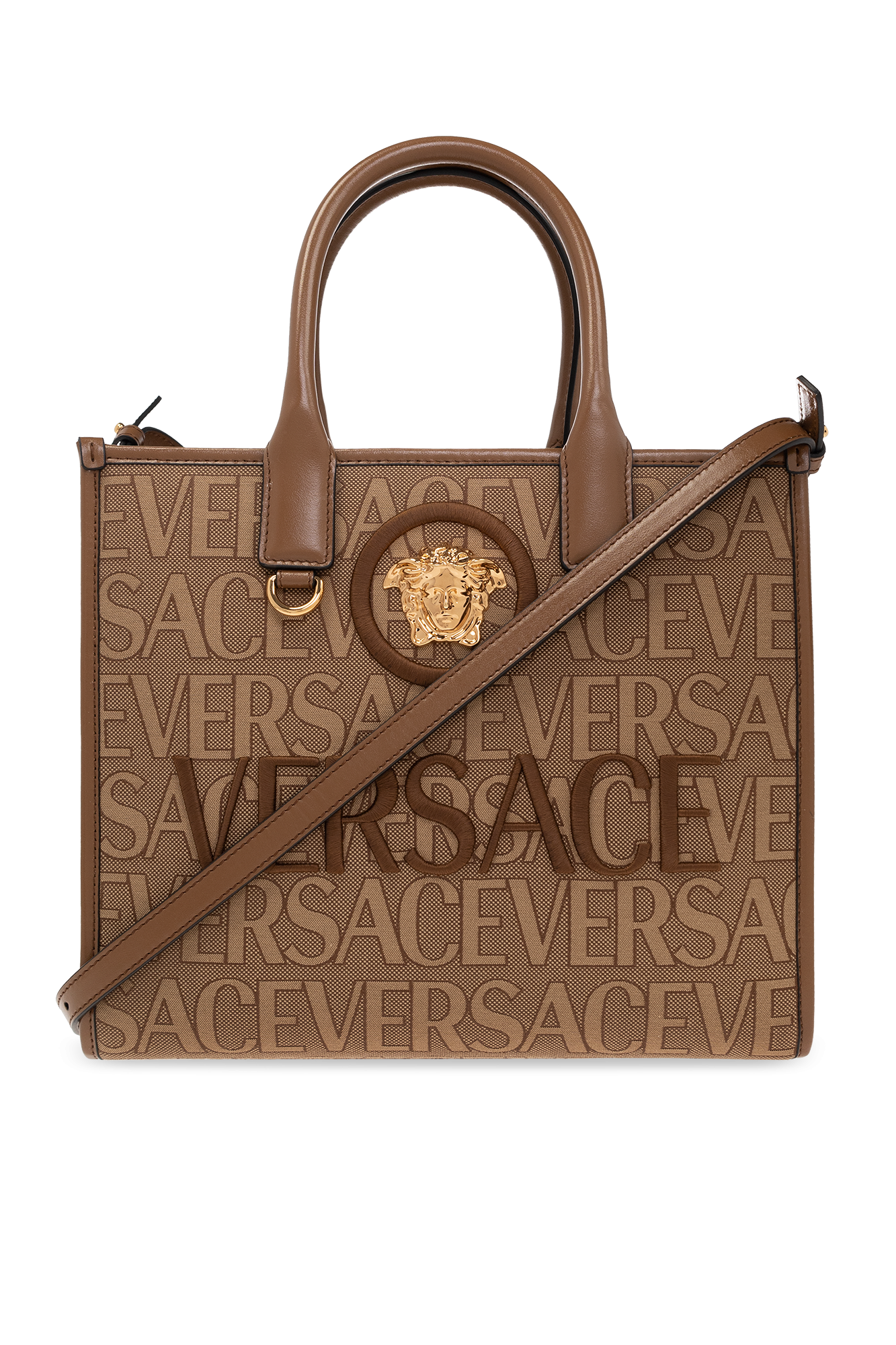 Brown Shopper bag with logo Versace - Vitkac Canada