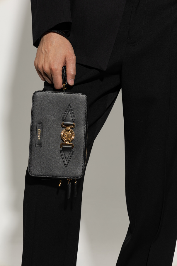 Versace Leather shoulder bag Hilfiger with logo