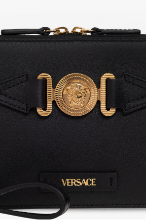 Versace Leather shoulder bag Computer with logo