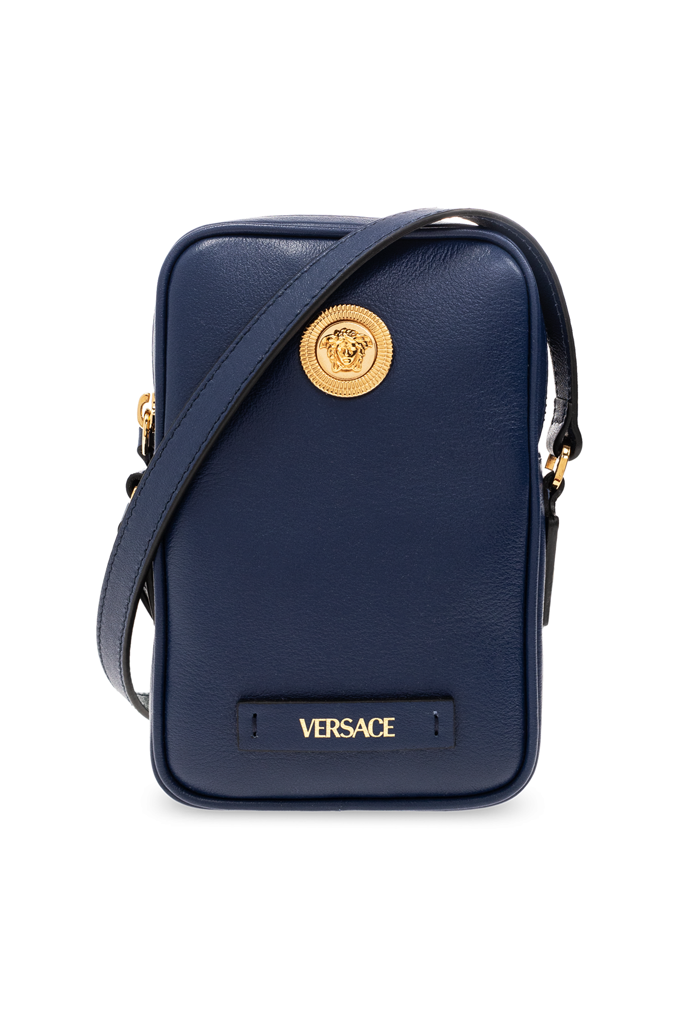 Versace black quilted medium shoulder bag