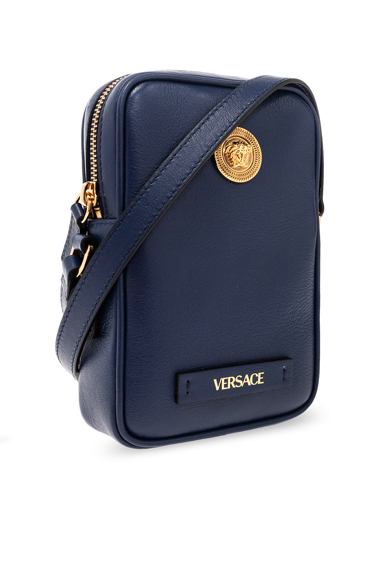 Versace black quilted medium shoulder bag