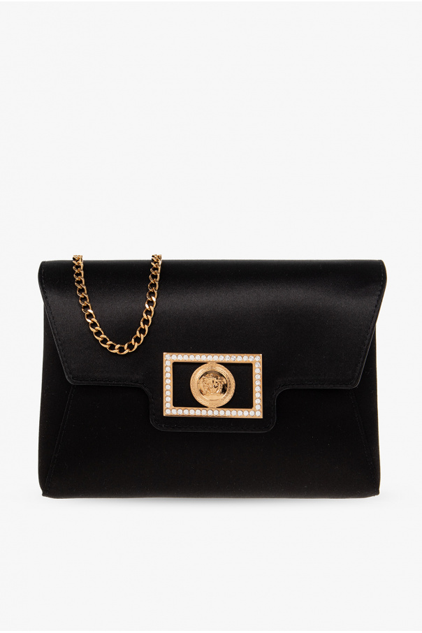 Versace ‘Crystal La Medusa Mini’ satin shoulder travel bag