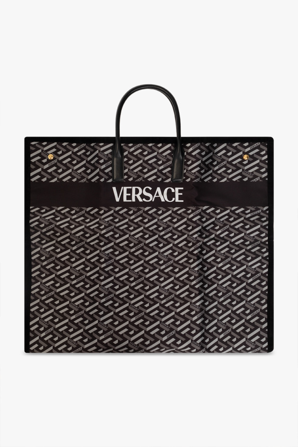 Versace Home XL Morris Rafia Tote Marrone