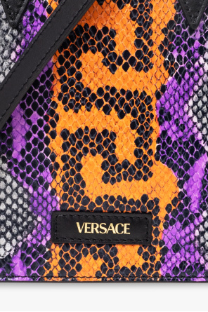 Versace black studded shoulder bag