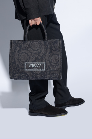 Versace ‘Athena’ shopper leather-trim bag