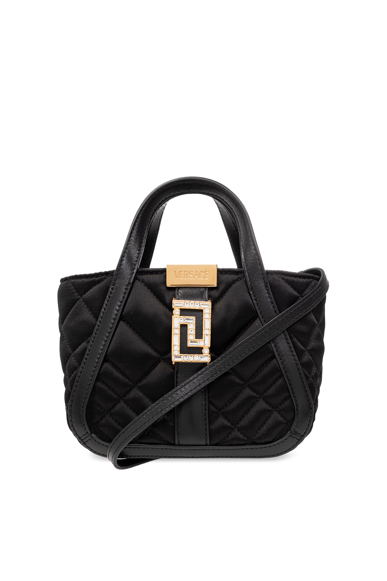 Versace Greca Goddess Mini Satin Shoulder Bag