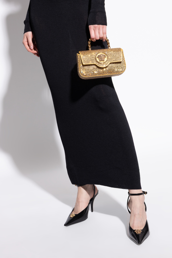 Versace Bolso de mano con cristales brillantes
