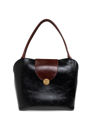 Leather shoulder bag with Medusa head