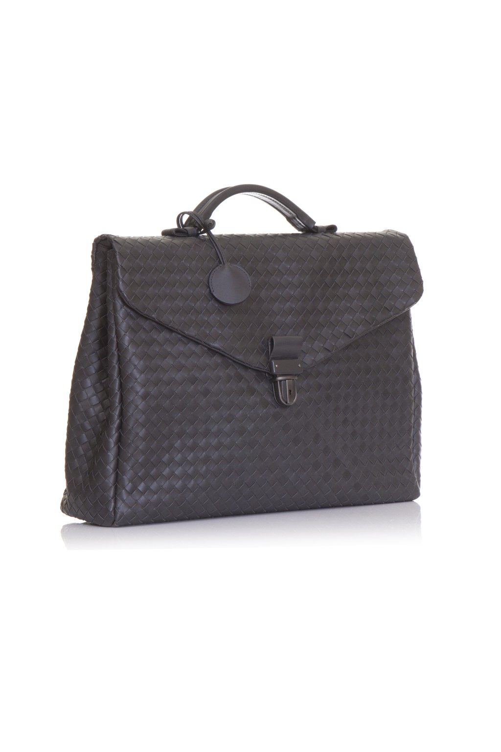 Bottega Veneta Black Calfskin Leather The Pouch Clutch Bag