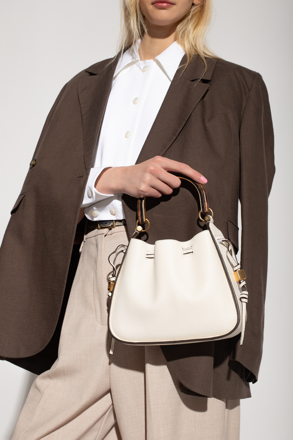 Tory Burch Women's Miller Ivory Leather Bucket Handbag: Handbags: .com