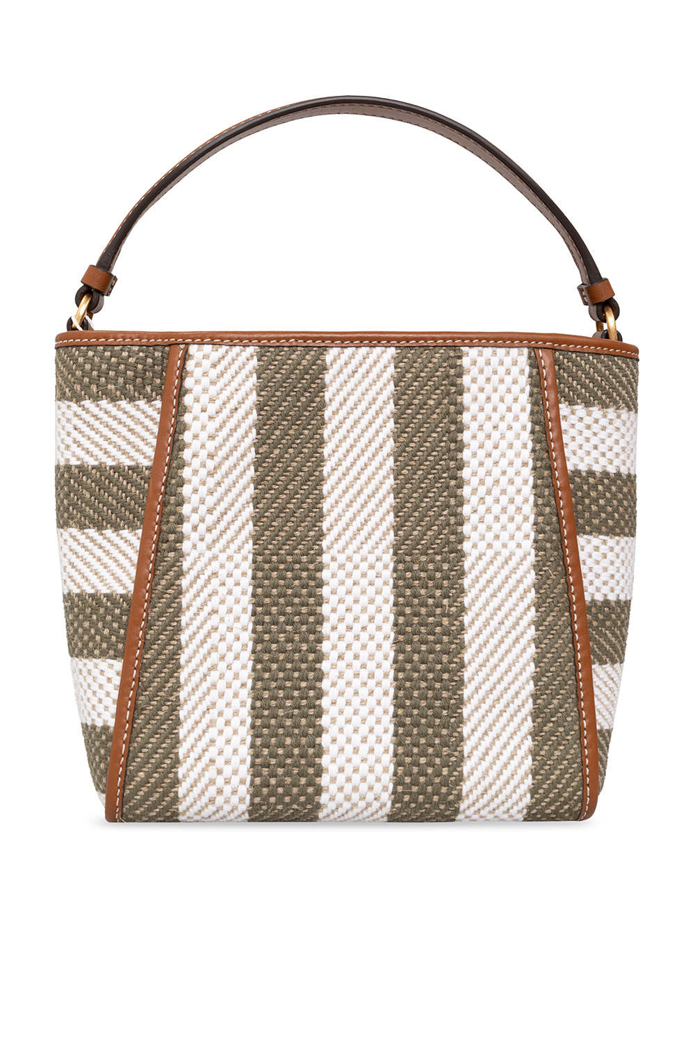 Tory Burch Small McGraw Woven Stripe Bucket Bag