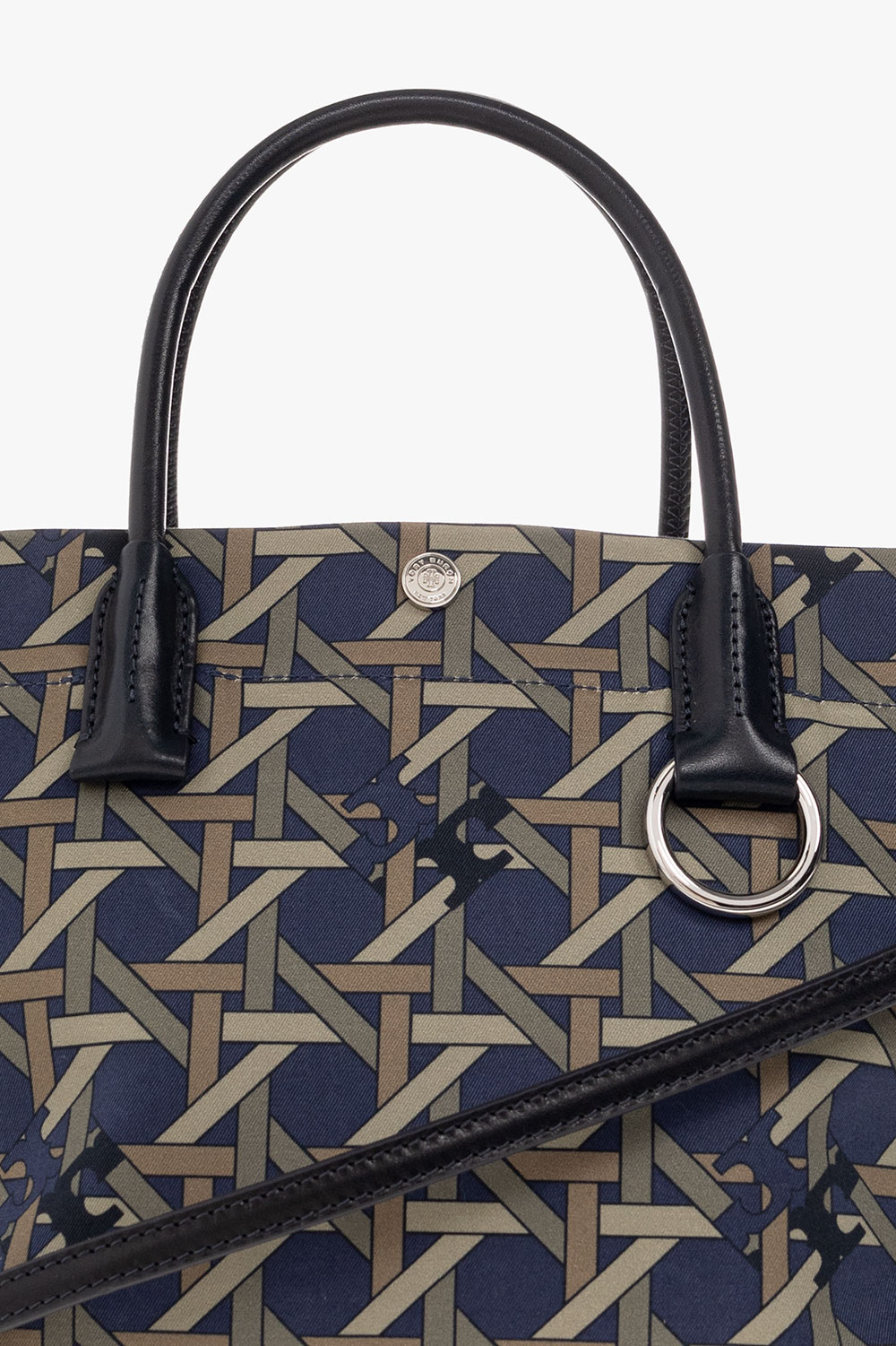 Tory Burch Basketweave-Pattern Tote Bag - Blue