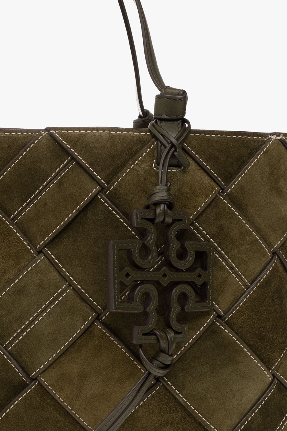 Tory Burch T Monogram Leather Camera Bag in Green