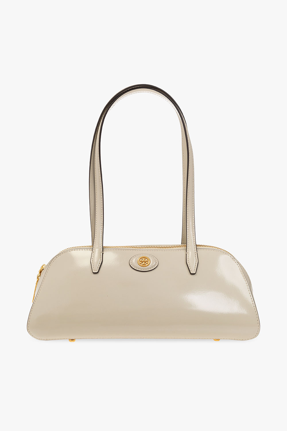 Tory Burch Robinson Leather Tote In New Cream/gold