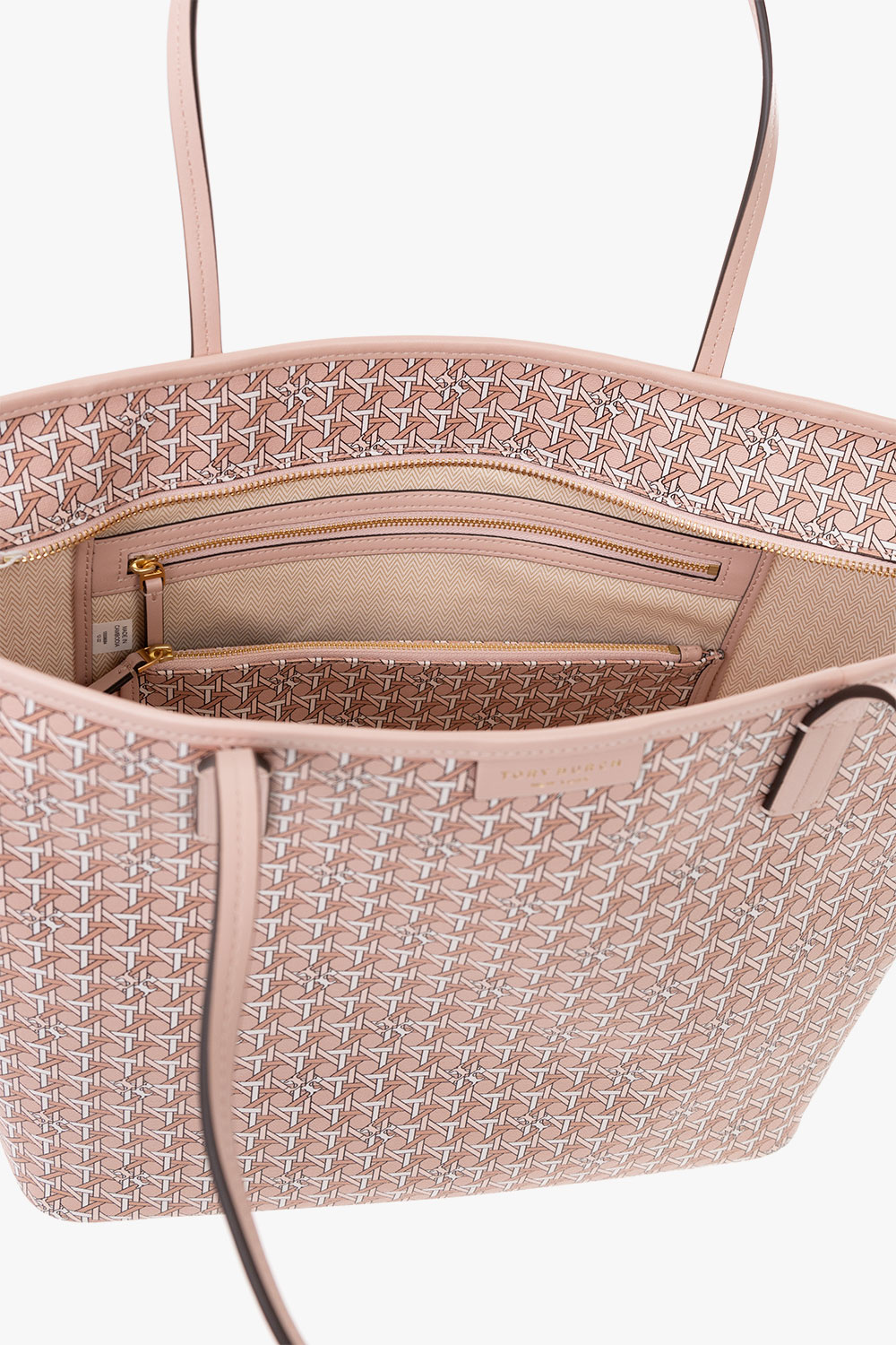 Tory Burch ‘Basketweave’ shopper Metallic bag