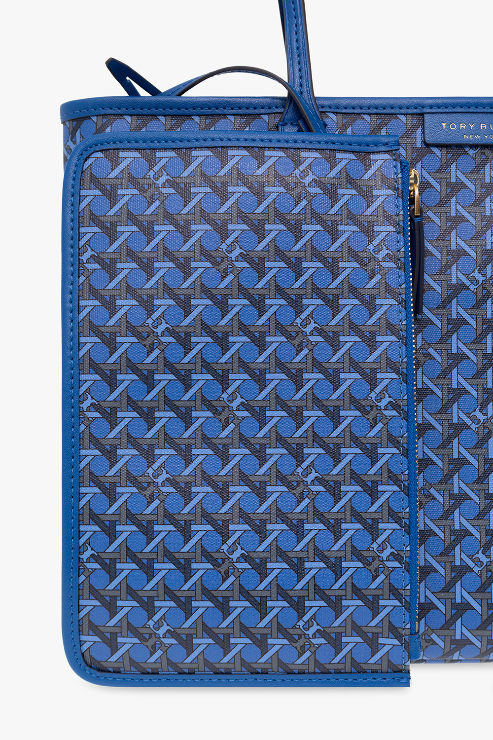Tory Burch Basketweave-Pattern Tote Bag - Blue