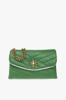 Tory Burch GREEN ‘Kira’ quilted wallet with strap