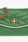 Tory Burch GREEN ‘Kira’ quilted wallet with strap