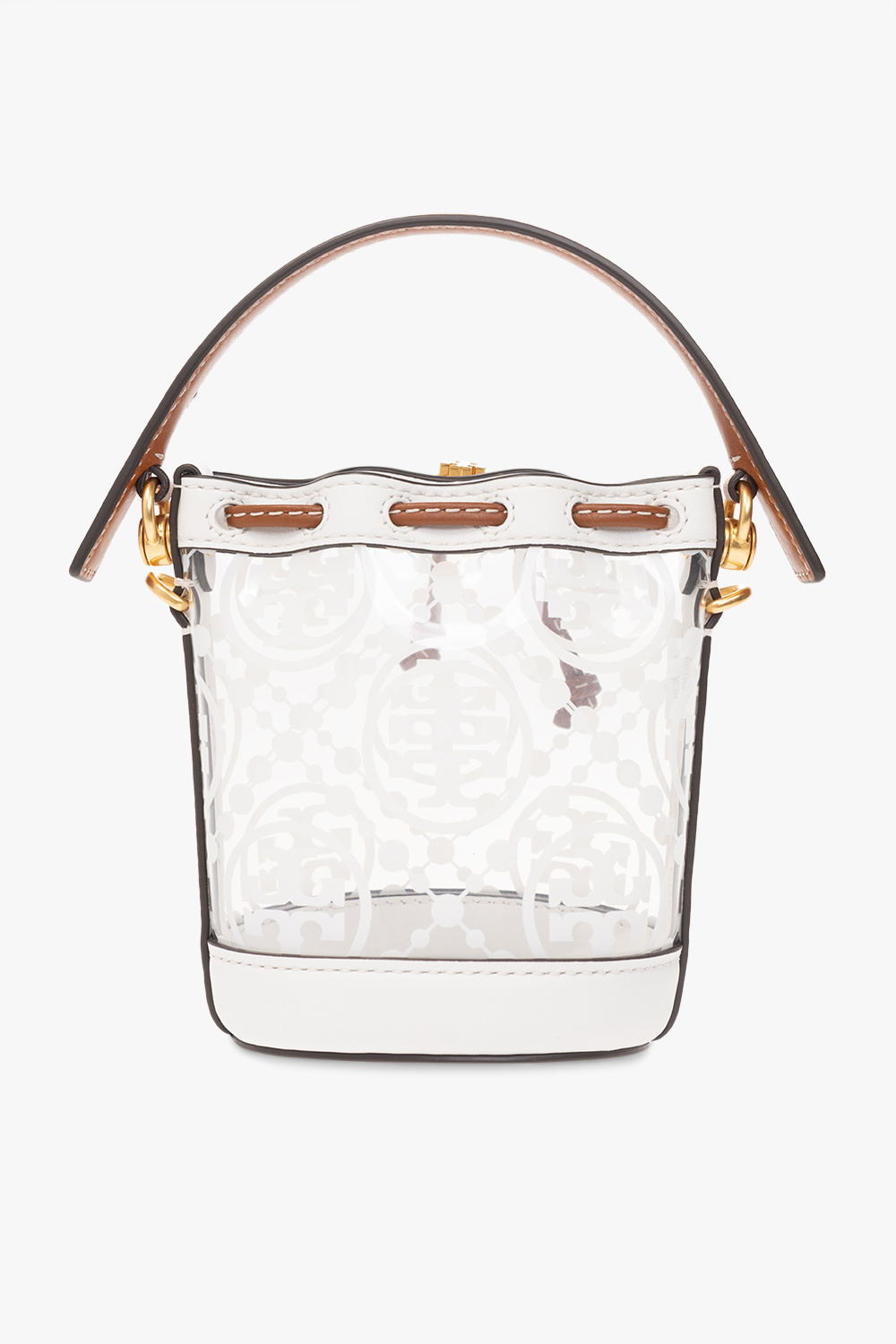 White 'T Monogram Mini' bucket bag Tory Burch - Vitkac HK