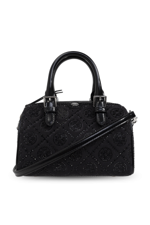 Velvet handbag T Monogram with shimmering crystals