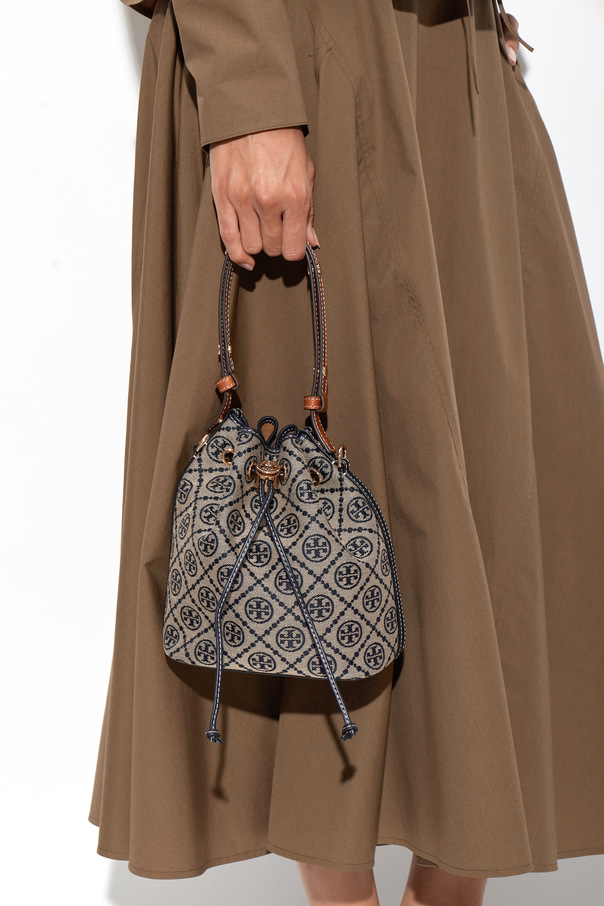 Tory Burch Mala tipo bucket com monograma "T"