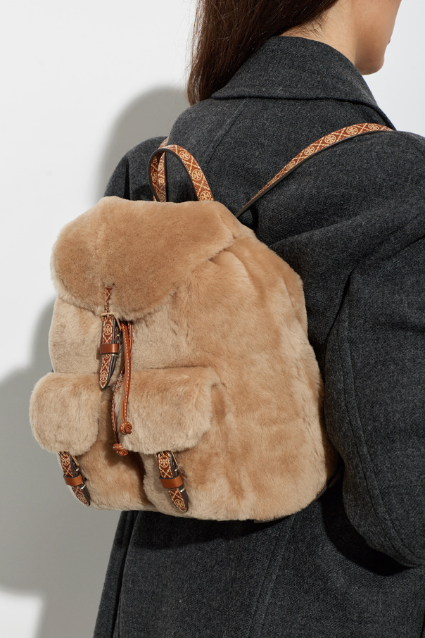 Tory Burch Mochila ‘T Monogram Shearling’