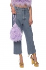 The Attico PURPLE 'GRETA' Handbag with feathers