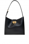 FERRAGAMO BLACK ‘Trifolio’ hand bag