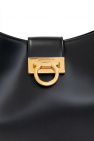 FERRAGAMO BLACK ‘Trifolio’ hand bag
